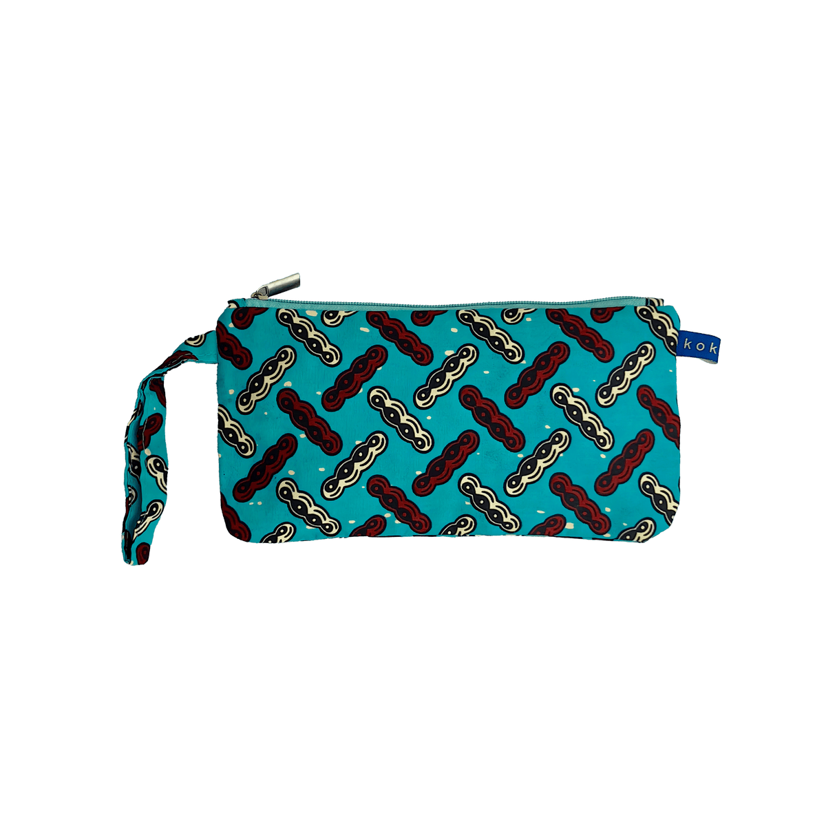 Pochette en tissu Wax, format compact et fait main. Idée cadeau pour femme.