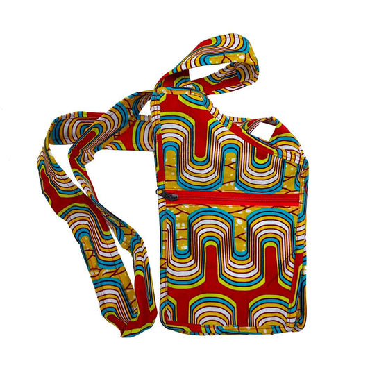 Sac en bandoulière en coton pur avec tissu Wax. Une pièce unique de créateur.