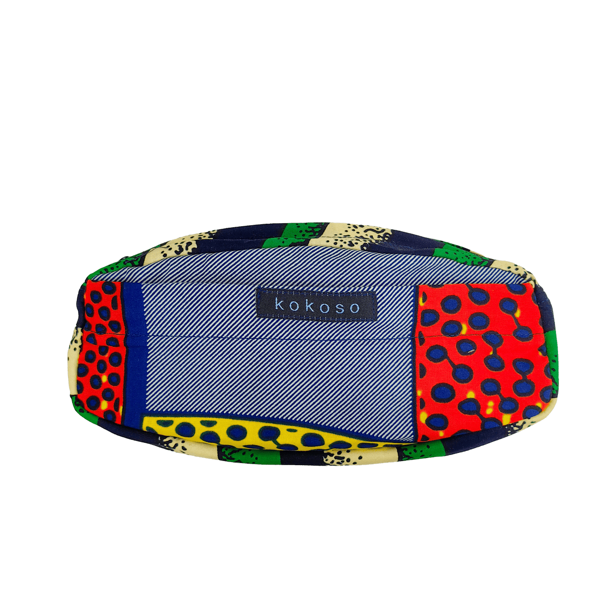 Trousse en coton motif wax, petit format pour les déplacements.