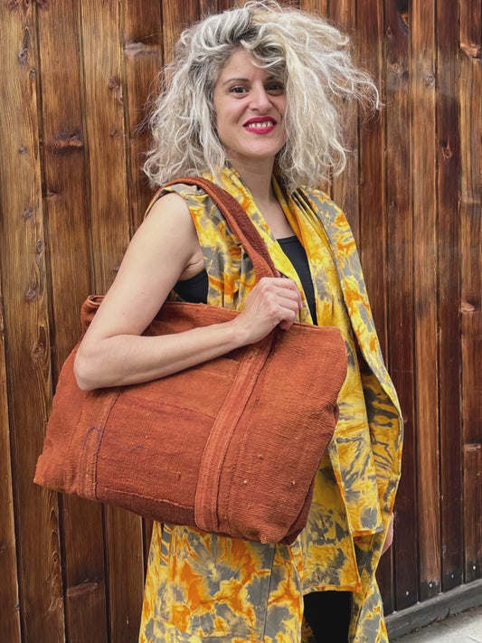 Sac en coton artisanal en rouge chasseur