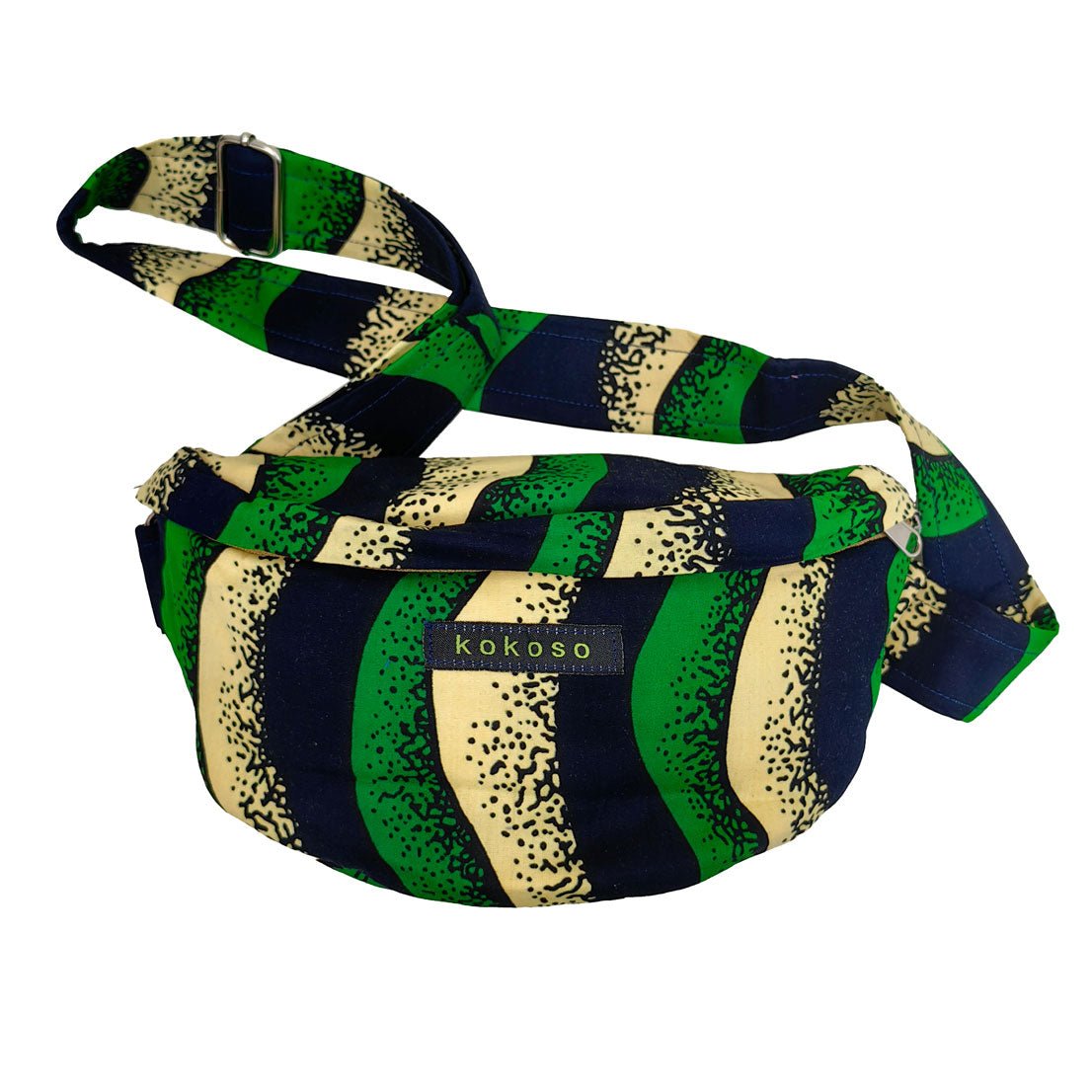 Sac en bandoulière en coton pur avec tissu Wax. Une pièce unique de créateur.