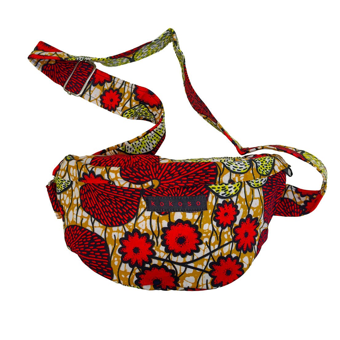 Sac en bandoulière en coton pur avec tissu Wax. Une pièce unique de créateur.