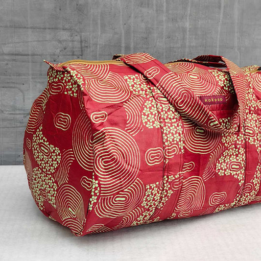 sac de voyage en wax bordeaux