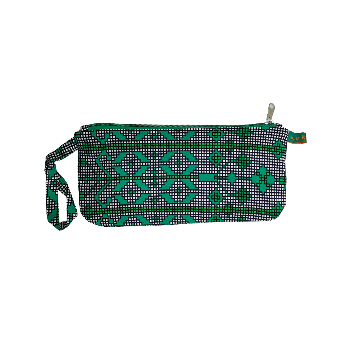 Pochette en tissu Wax, format compact et fait main. Idée cadeau pour femme.