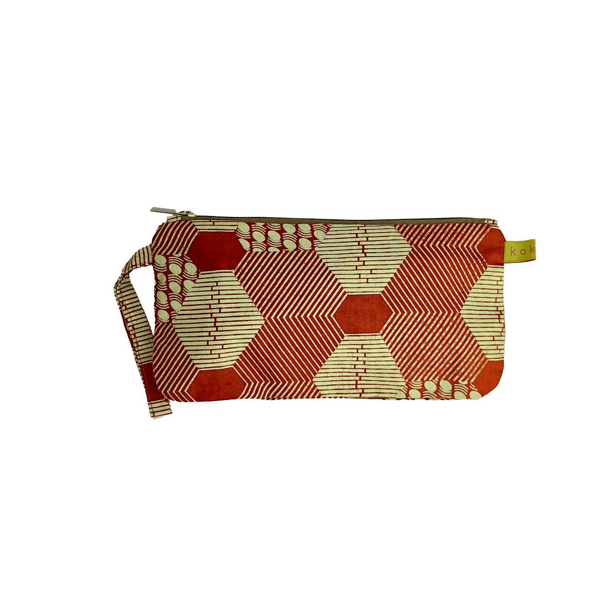 Pochette en tissu Wax, format compact et fait main. Idée cadeau pour femme.