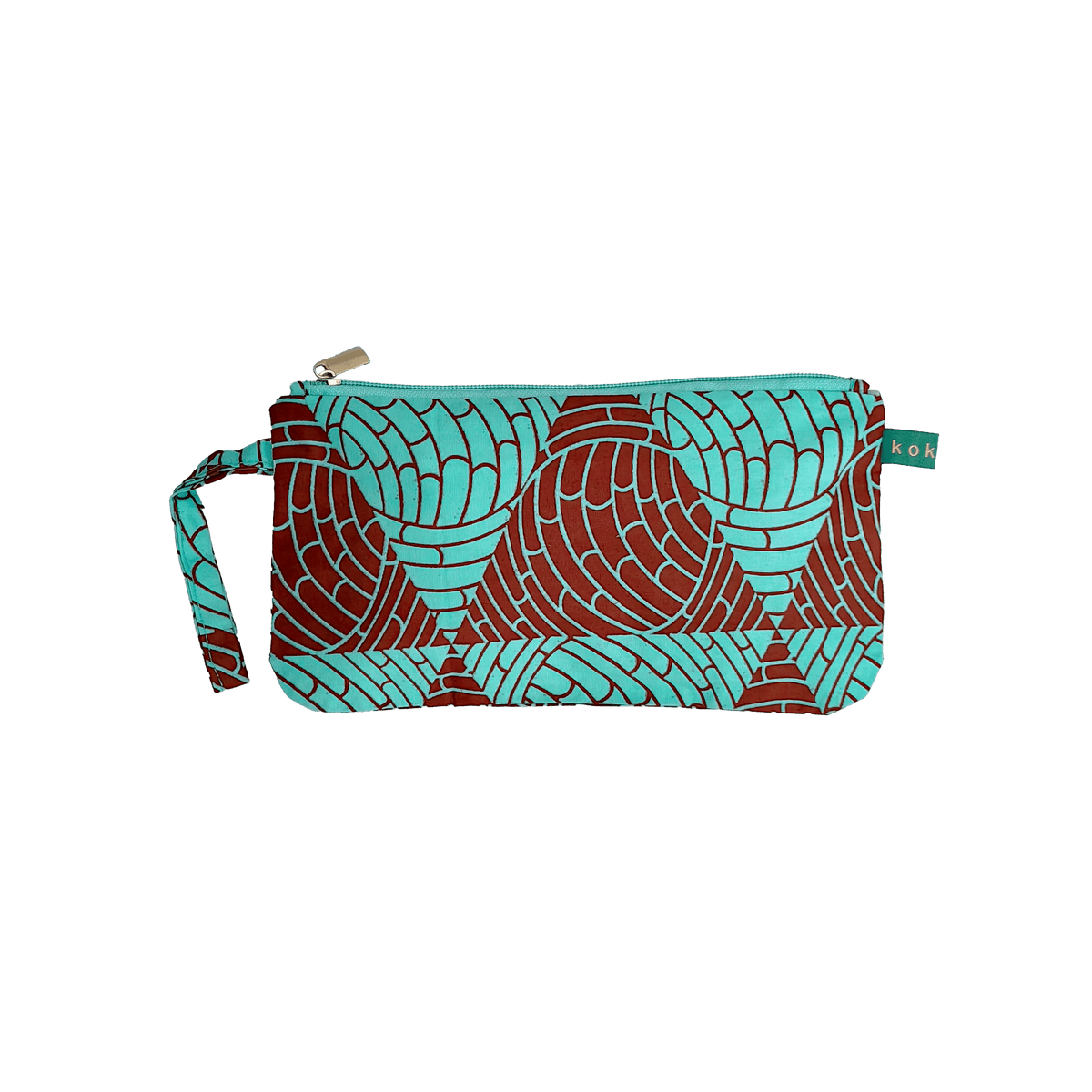 Pochette en tissu Wax, format compact et fait main. Idée cadeau pour femme.