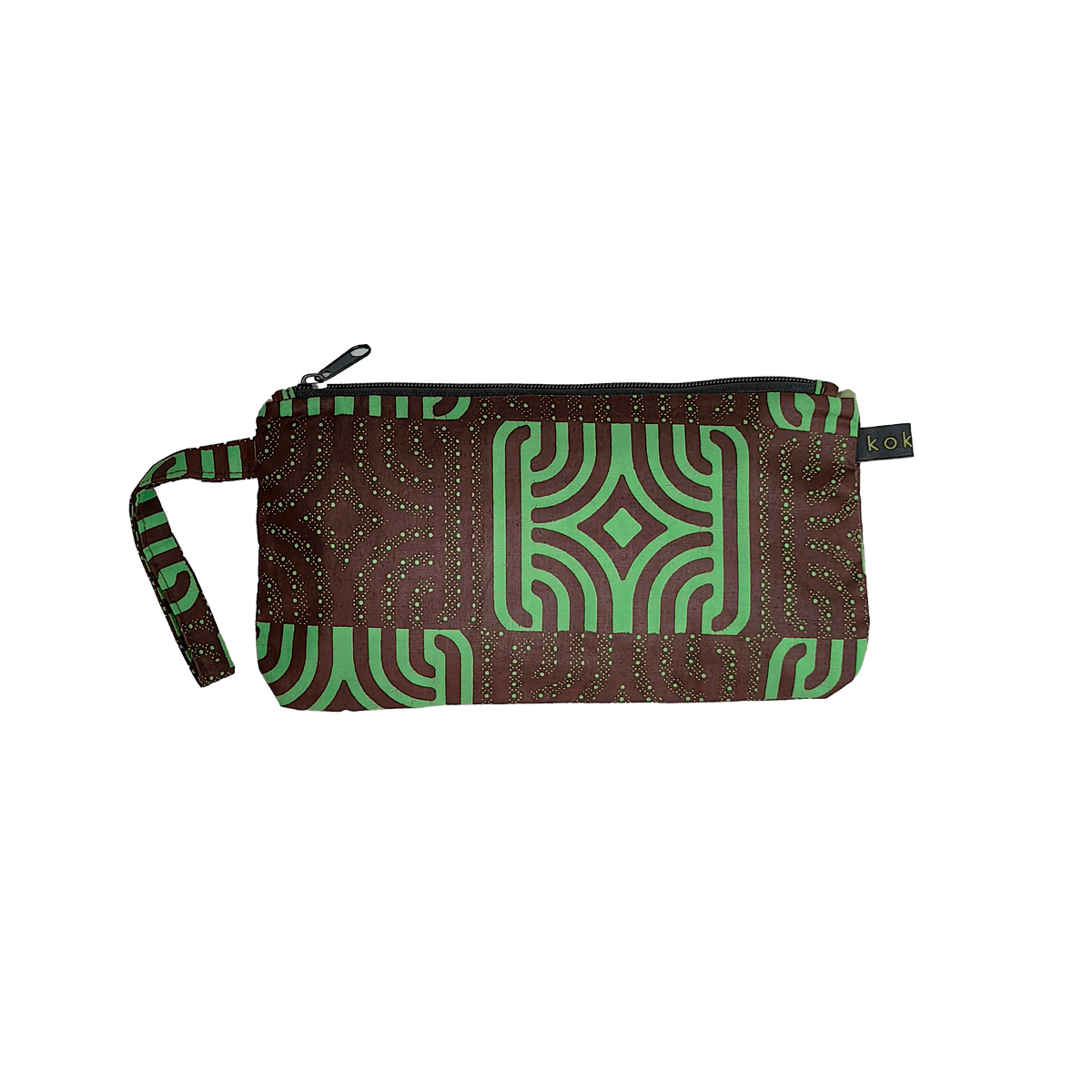 Pochette en tissu Wax, format compact et fait main. Idée cadeau pour femme.