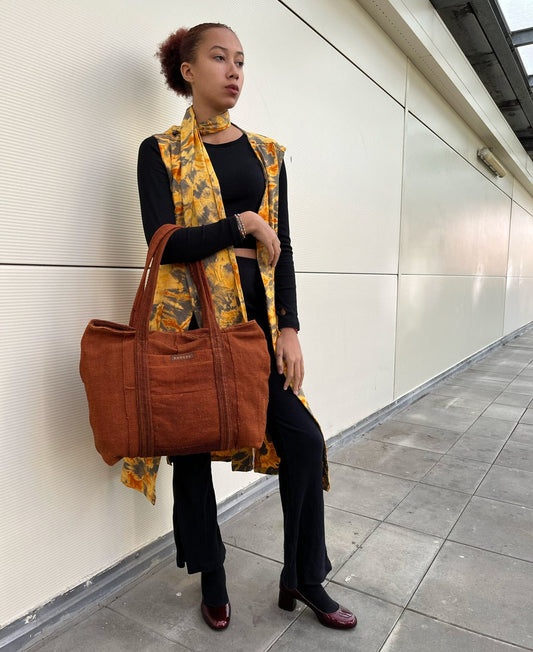 Sac en coton artisanal en rouge chasseur - kokoso