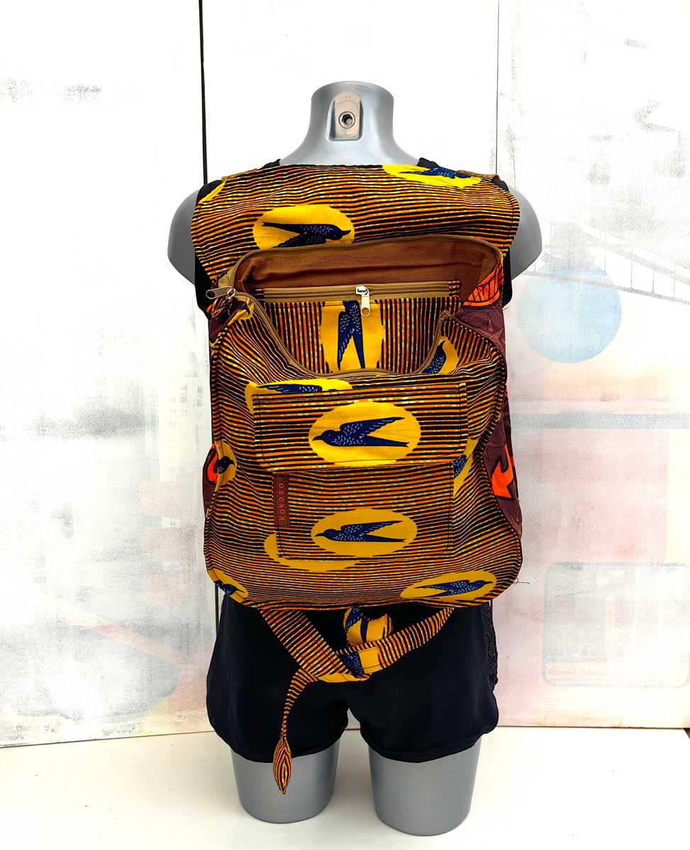 Sac pièce uniques faits main en tissu WAX vegan, inspiré par le style africain