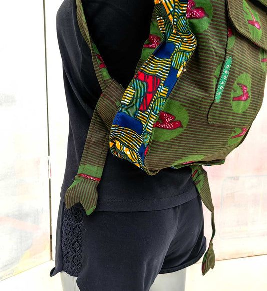 Sac pièce uniques faits main en tissu WAX vegan, inspiré par le style africain