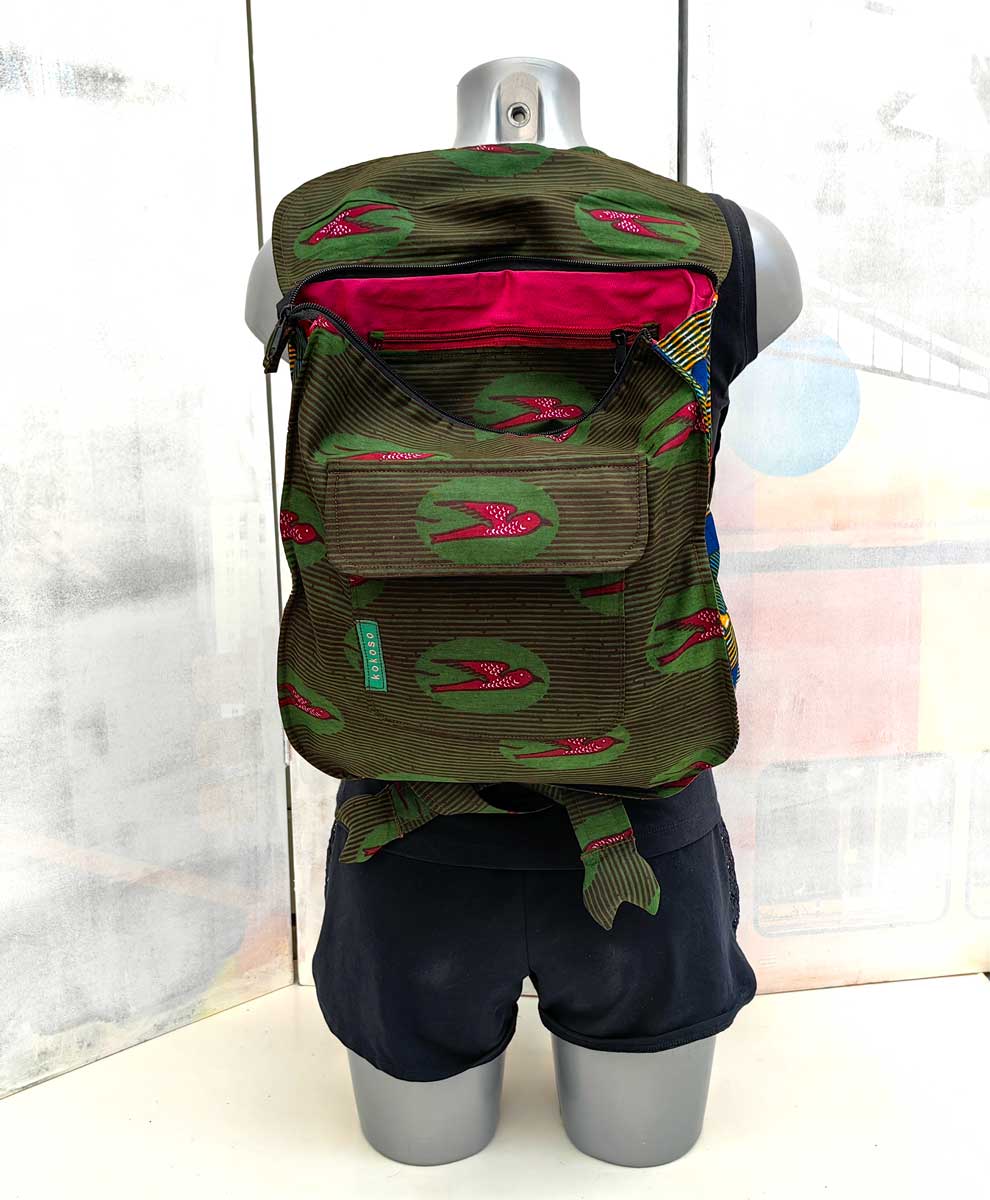 Sac pièce uniques faits main en tissu WAX vegan, inspiré par le style africain
