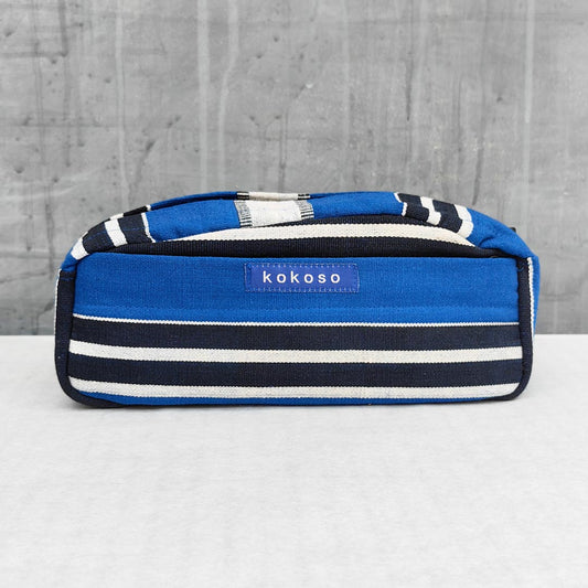 trousse en bleu marine en coton faso dan fani