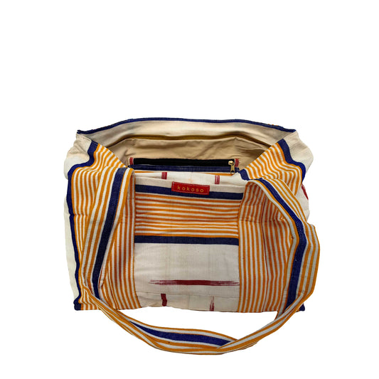 sac du burkina faso en Faso Dan Fani couleur crème rayé