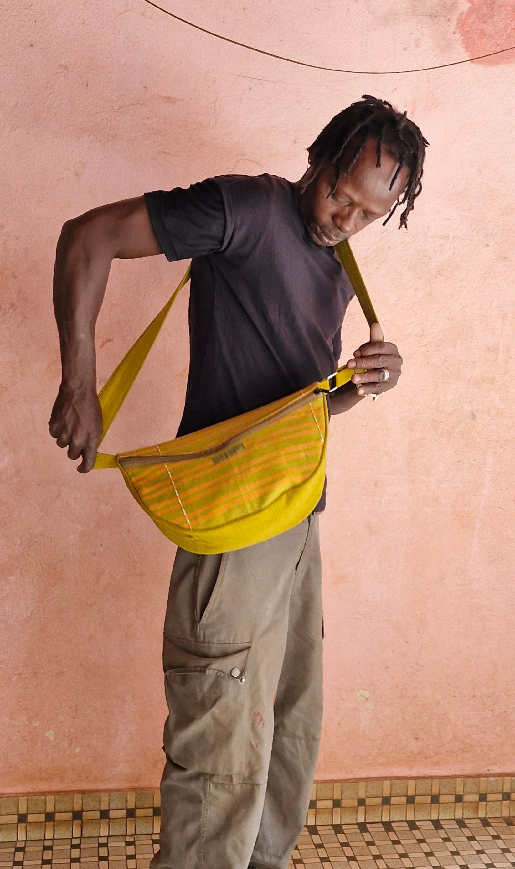 cadeau rare, Sac africain tissé coloré issu du commerce équitable