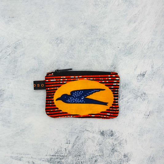 Pochette en tissu Wax, format compact et fait main. Idée cadeau pour femme.