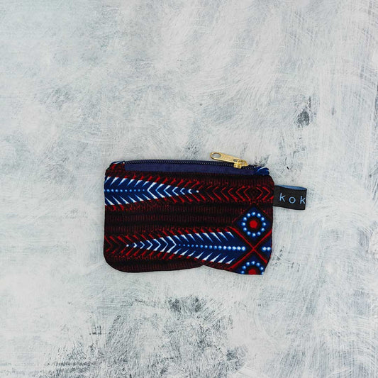 Pochette en tissu Wax, format compact et fait main. Idée cadeau pour femme.