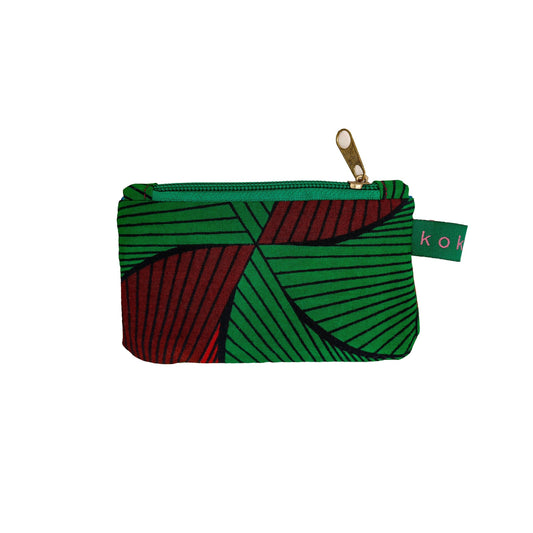 Pochette en tissu Wax, format compact et fait main. Idée cadeau pour femme.