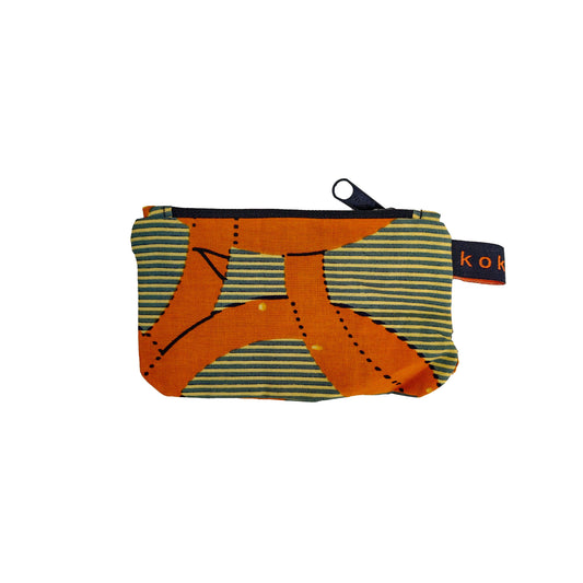 Pochette en tissu Wax, format compact et fait main. Idée cadeau pour femme.