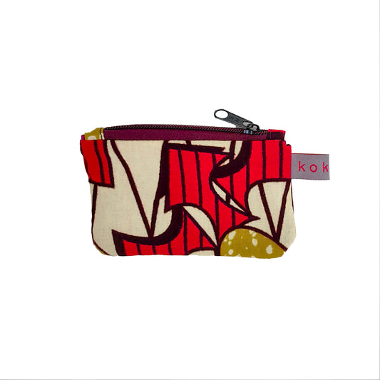 Pochette en tissu Wax, format compact et fait main. Idée cadeau pour femme.