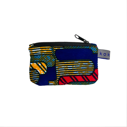 Pochette en tissu Wax, format compact et fait main. Idée cadeau pour femme.