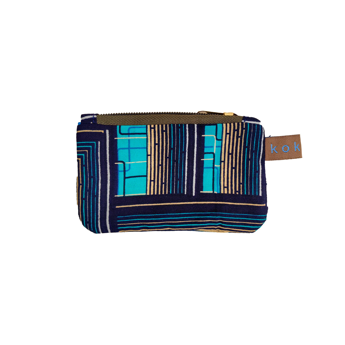 Pochette en tissu Wax, format compact et fait main. Idée cadeau pour femme.