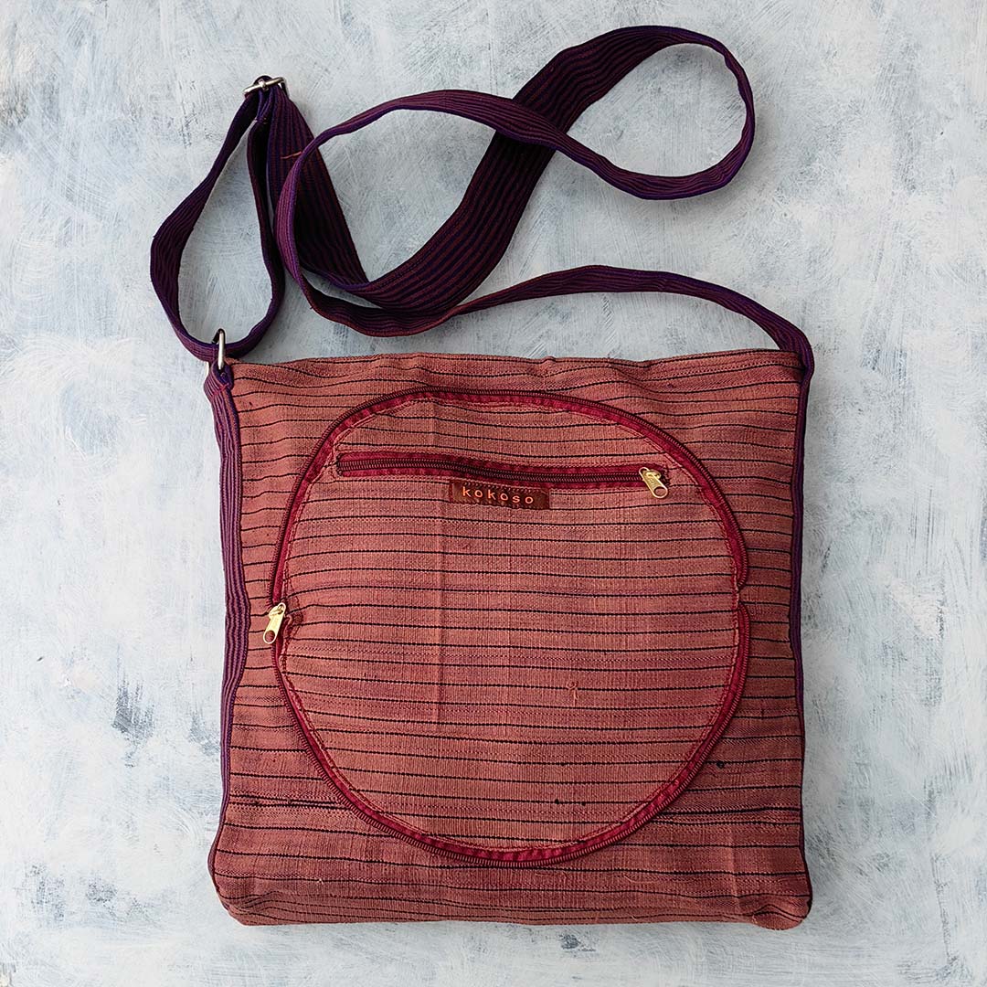 cadeau atypique, Sac tissé à bandoulière coloré issu du commerce équitable