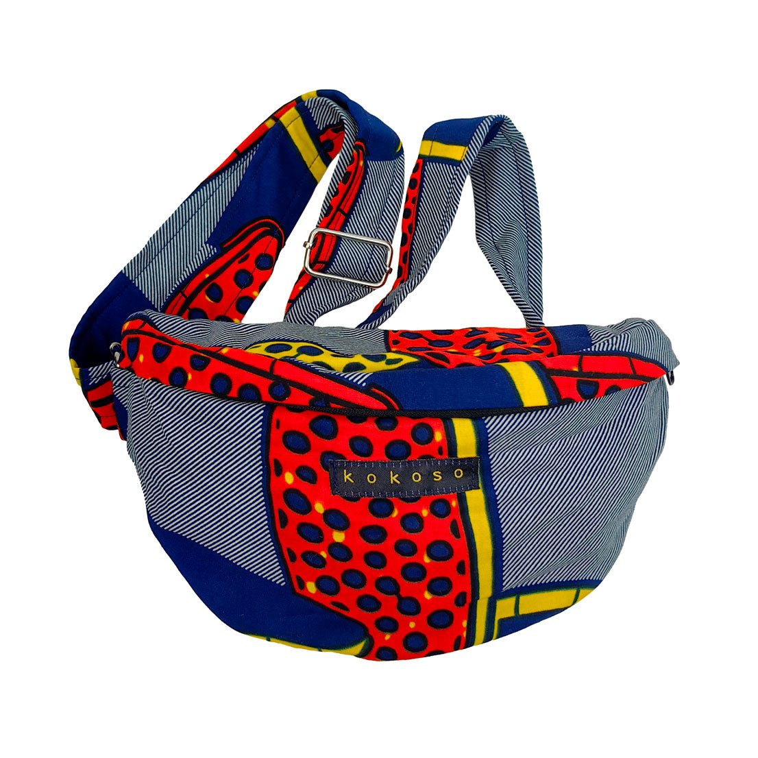Sac en bandoulière en coton pur avec tissu Wax. Une pièce unique de créateur.
