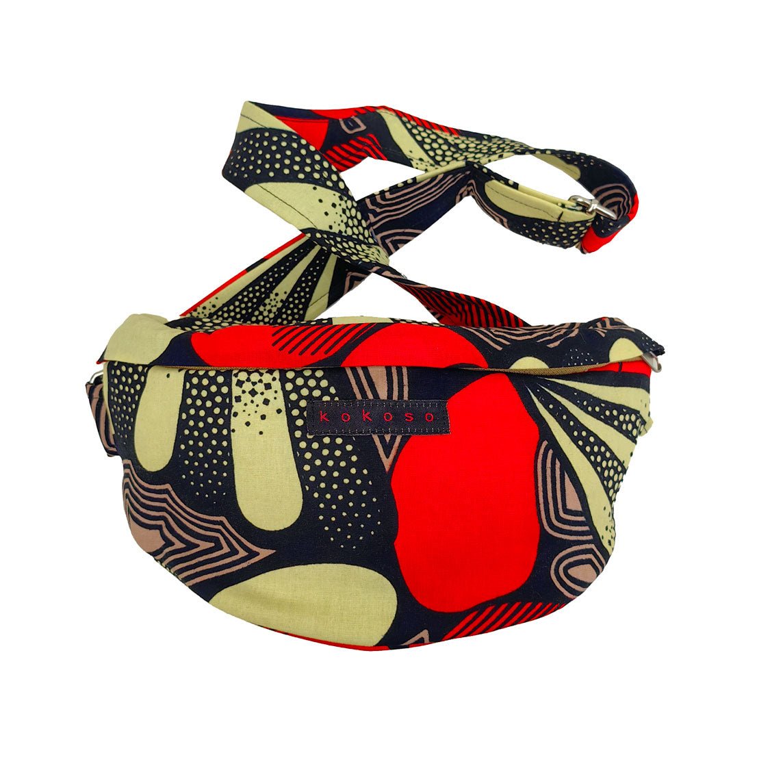 Sac en bandoulière en coton pur avec tissu Wax. Une pièce unique de créateur.