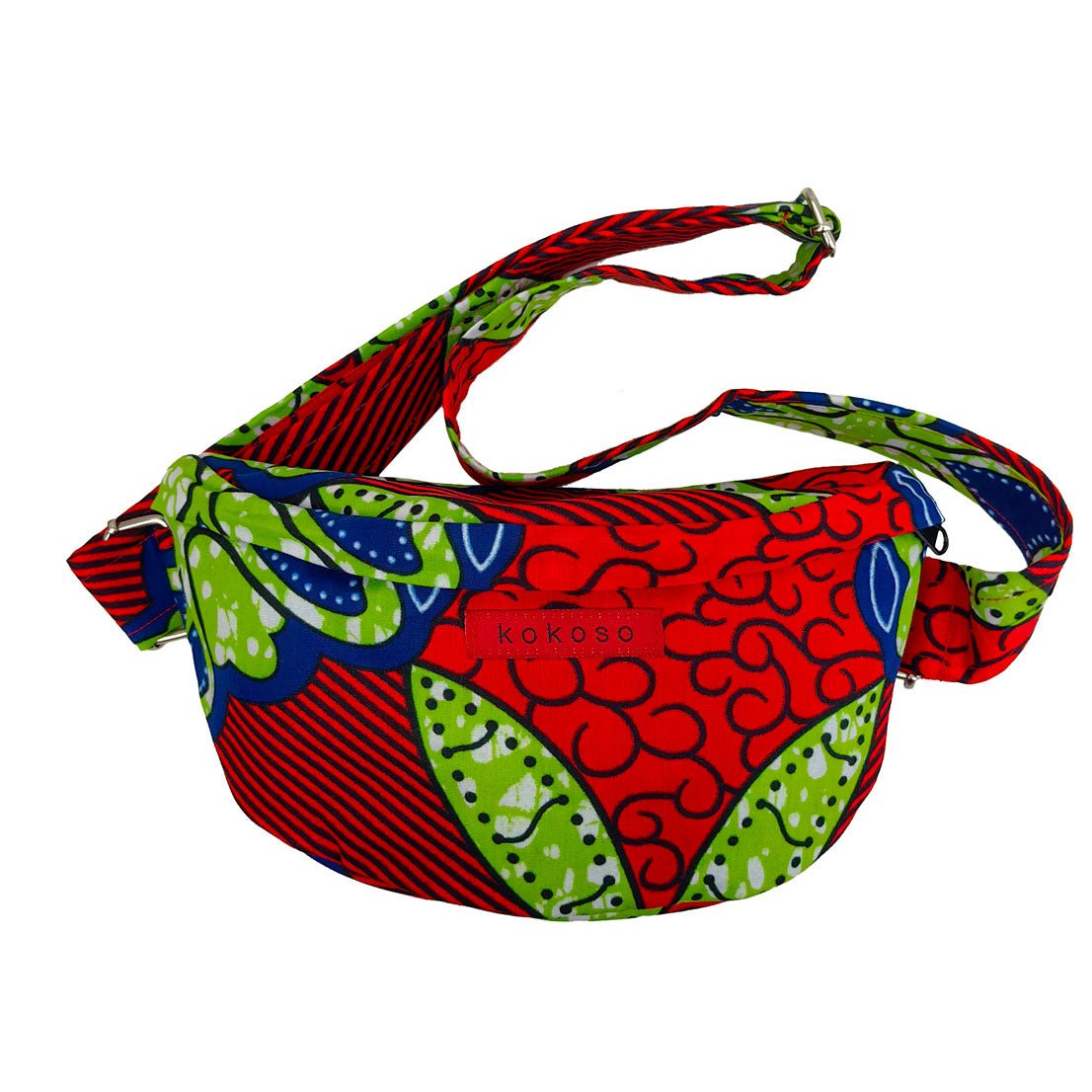 Sac en bandoulière en coton pur avec tissu Wax. Une pièce unique de créateur.
