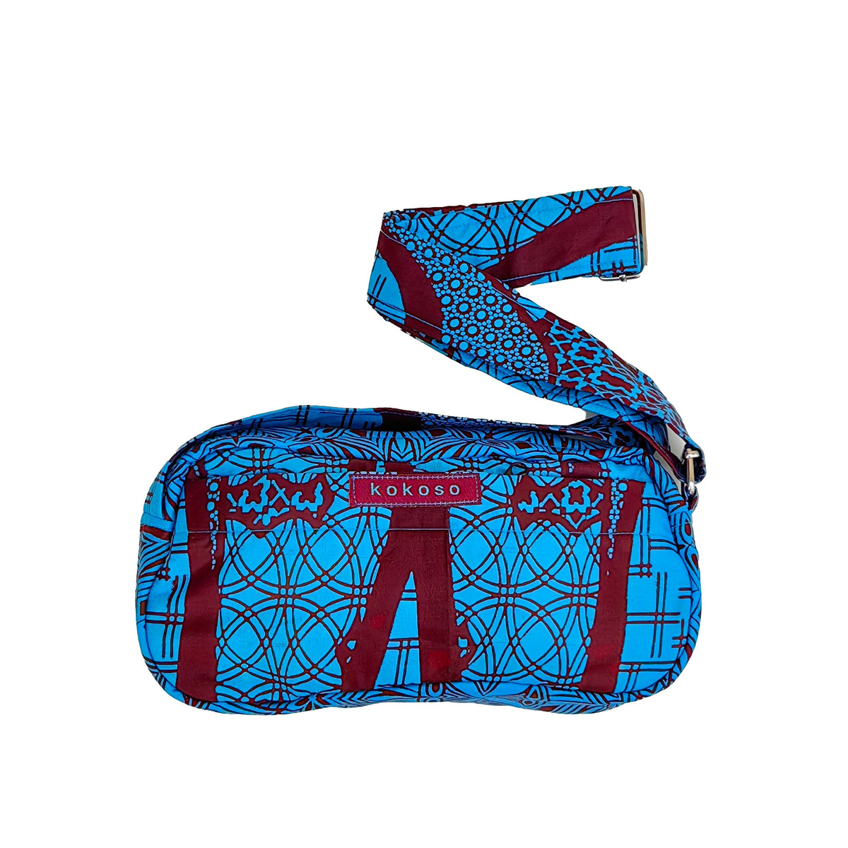 Petite sacoche faite main par Zoumana Sanou avec motif géométrique