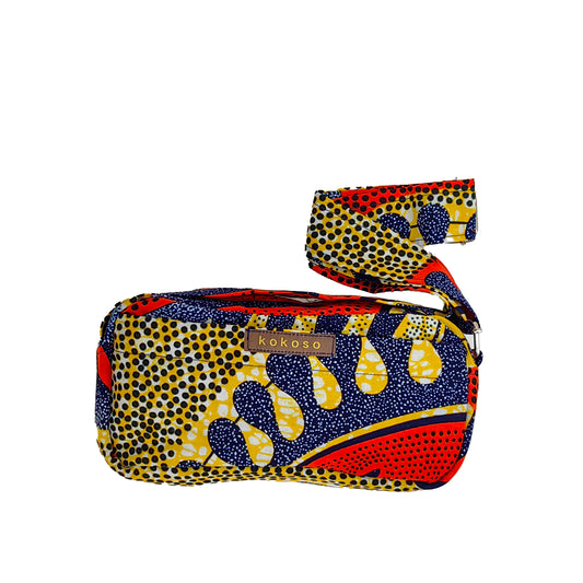 Petite sacoche faite main par Zoumana Sanou avec motifs abstraits