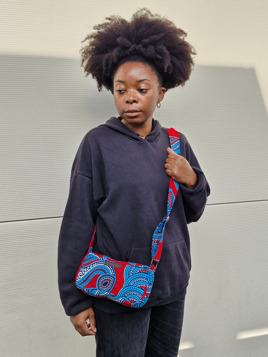Sac en tissu Wax, fabriqué à la main pour le quotidien. Mode durable du Burkina Faso.