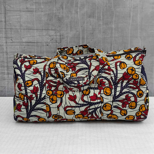 sac de voyage en wax à motifs floraux