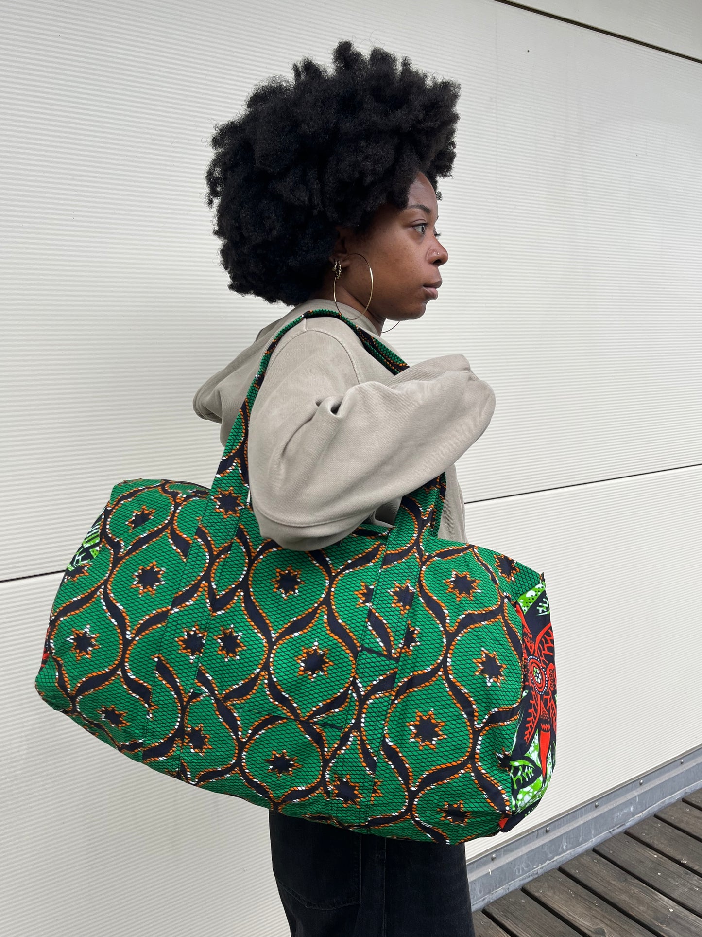 sac de voyage en wax vert