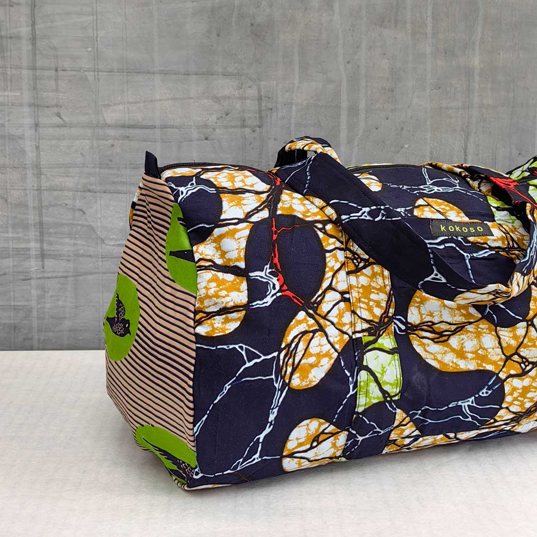sac de voyage en wax multicolore