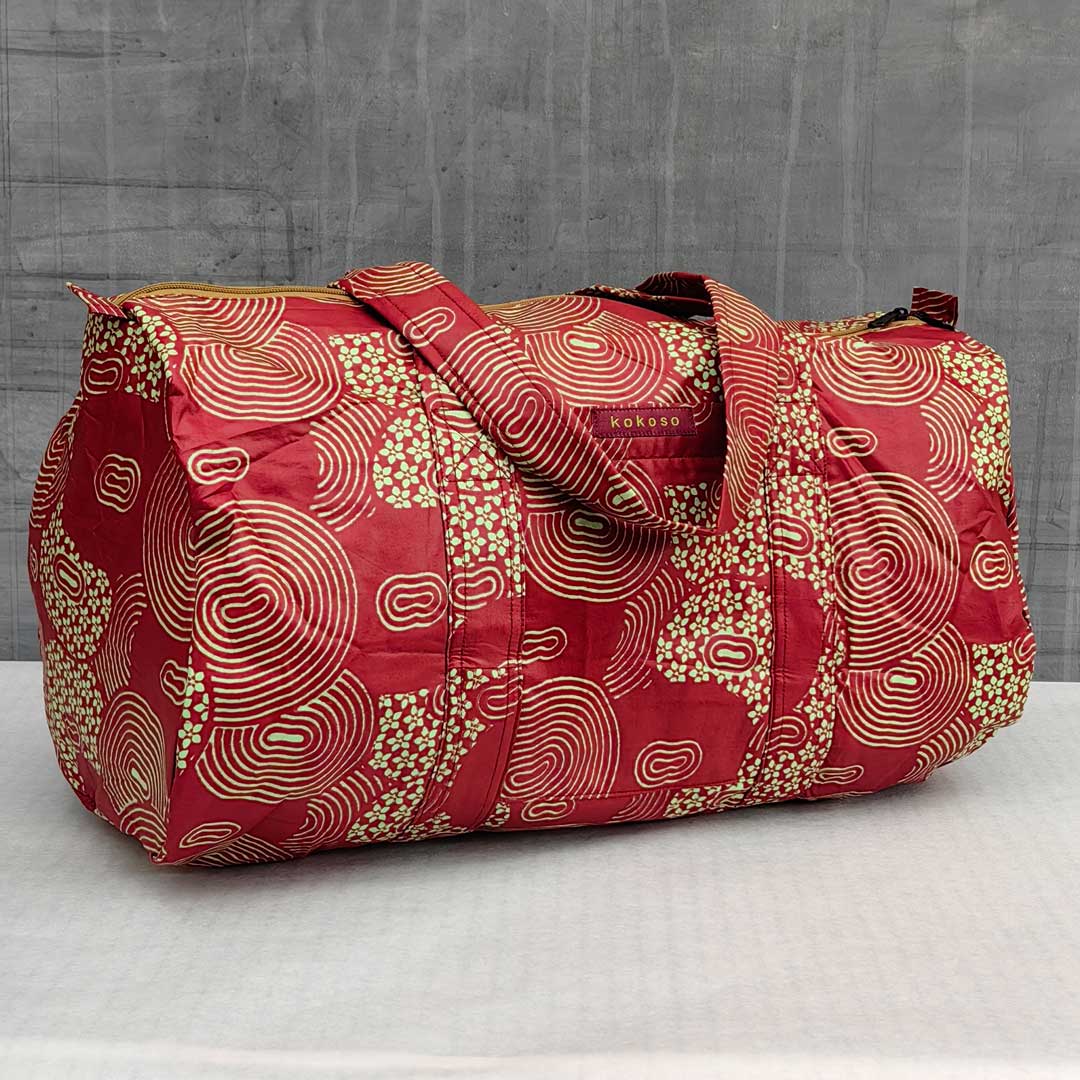 sac de voyage en wax bordeaux