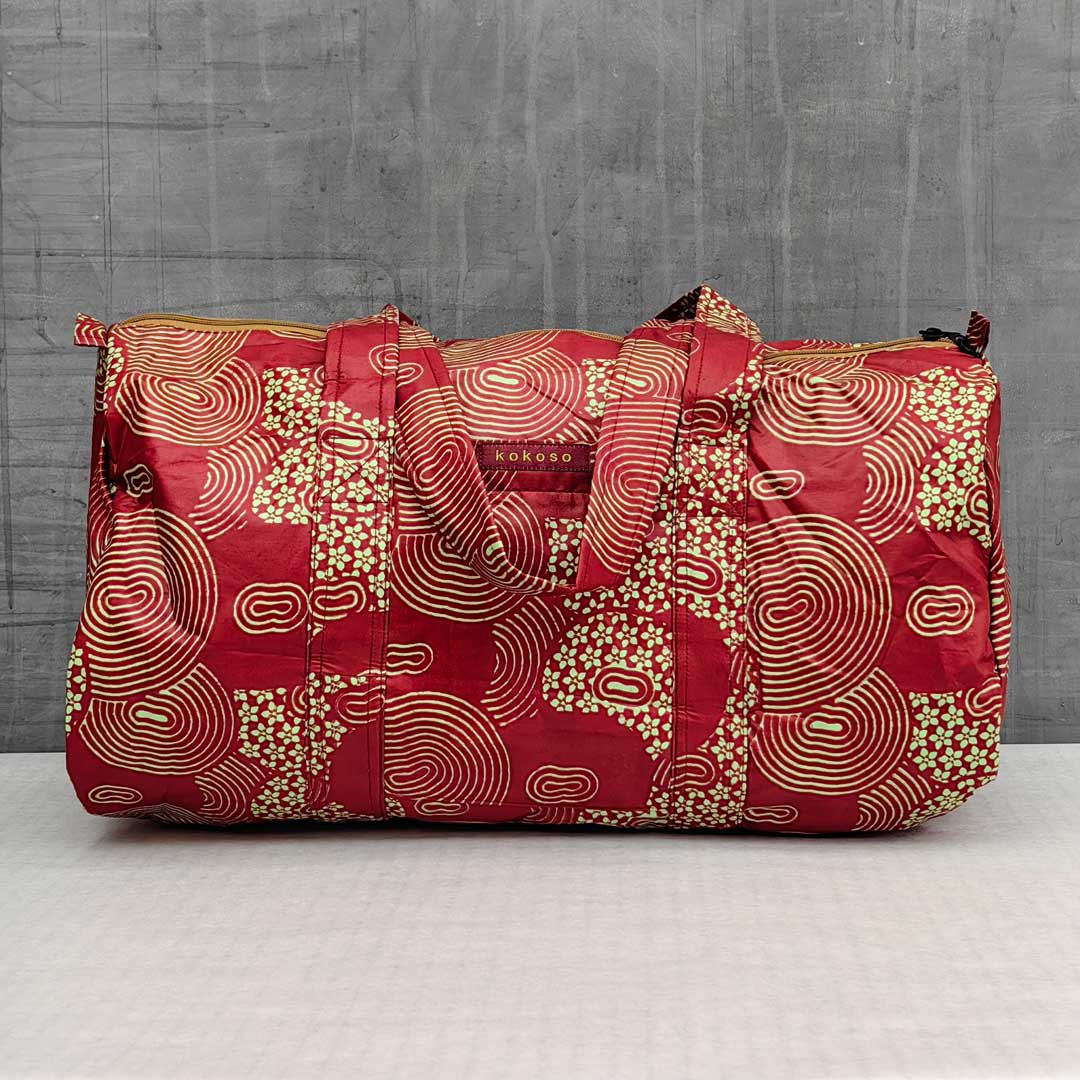 sac de voyage en wax bordeaux