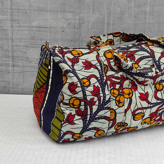 sac de voyage en wax à motifs floraux