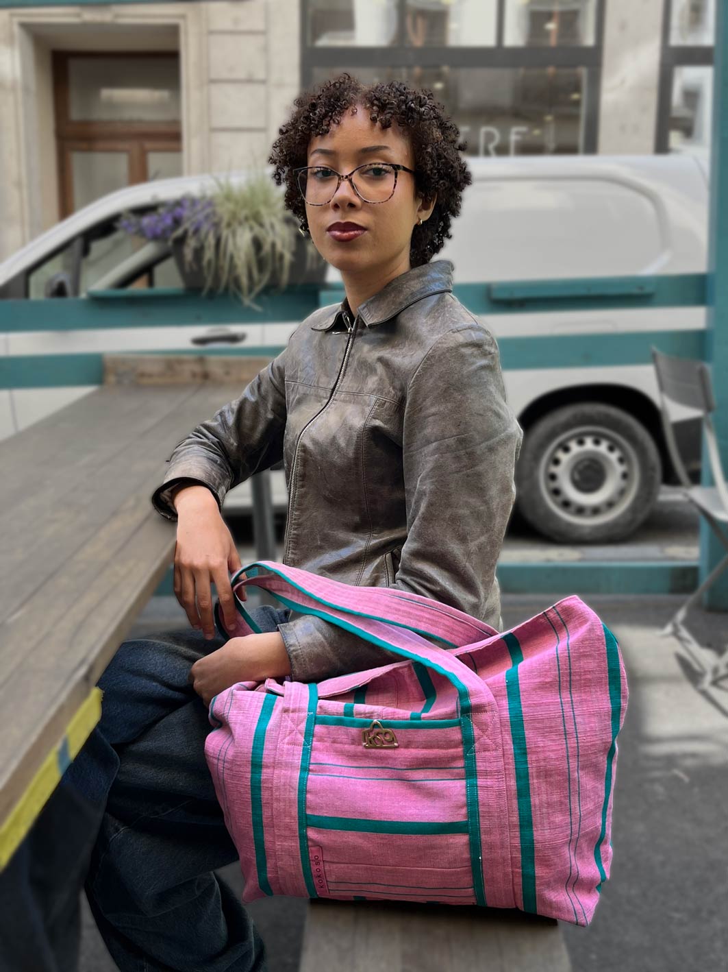 sac à main en Faso Dan Fani rose