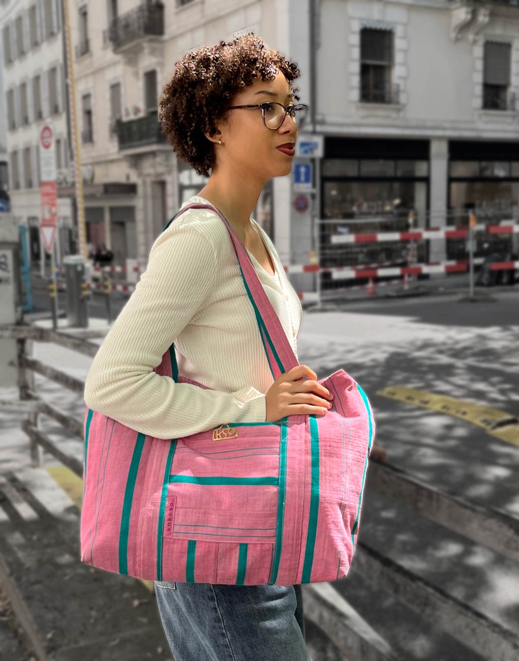 sac à main en Faso Dan Fani rose