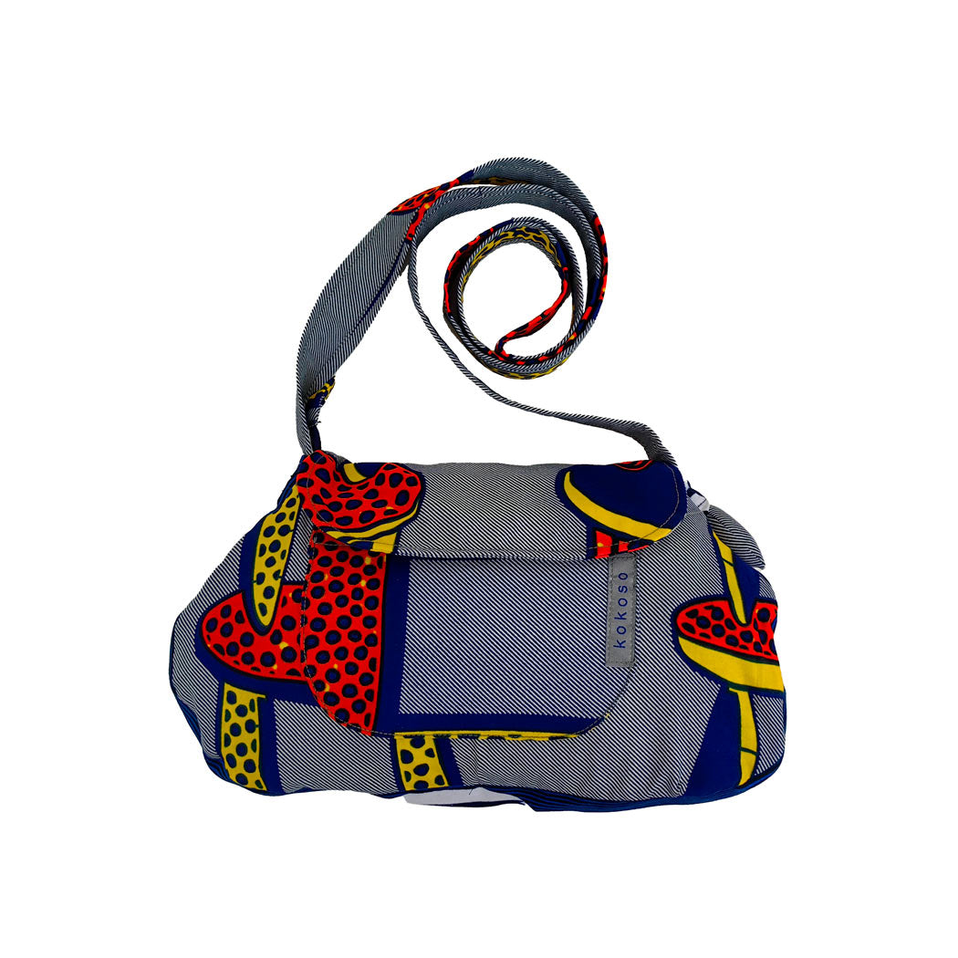sacoche en WAX bleu à motifs