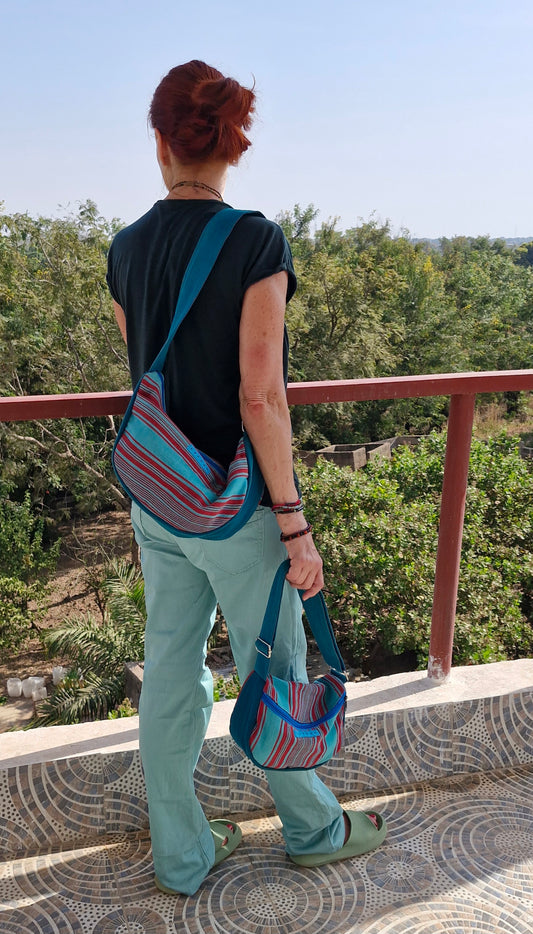 cadeau original, Sac africain en bandoulière coloré issu du commerce équitable